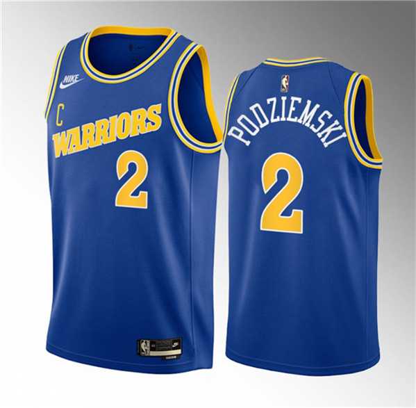 Mens Golden State Warriors #2 Brandin Podziemski Royal 2023 Draft Classic Edition Swingman Stitched Basketball Jersey Dzhi->golden state warriors->NBA Jersey